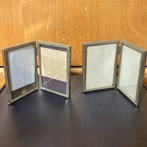 Vintage gold double photo frames